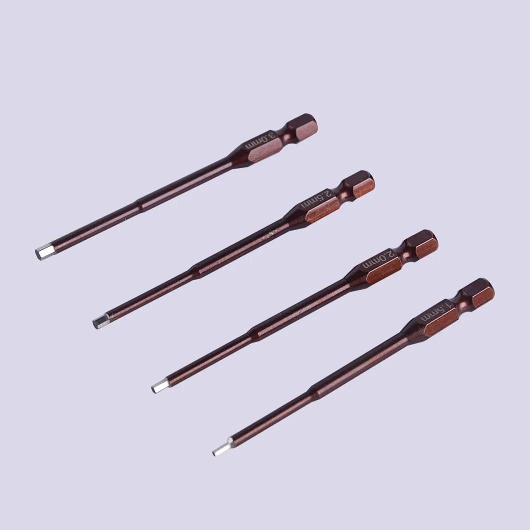 4PCS High-Quality Black Titanium Steel Hex Wrencher Hex Screwdriver Bits